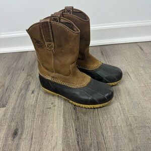 Georgia Boot Marshland Pull On Duck Boot Youth Size 3 Rubber Waterproof Brown